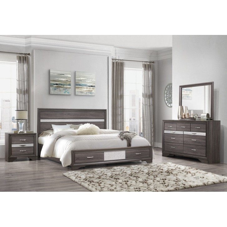 Grey Finish Bedroom Set 