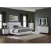 White Finish LED Touch Light Bedroom Set