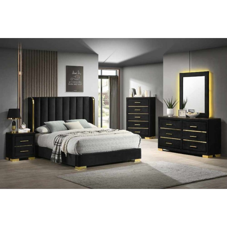 Black Velvet Bedroom Set