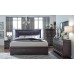 Metallic Grey Finish  LED Touch Lights Bedroom Set