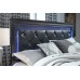 Metallic Grey Finish  LED Touch Lights Bedroom Set