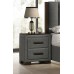 Dark Grey Fabric with Brown Wood Bedroom Set