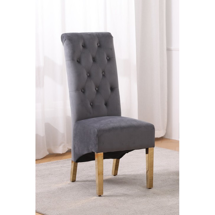 Grey Velvet Dining Chair