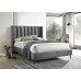  Grey Velvet  Deep Vertical Tufting Bed