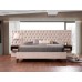 Beige Velvet Diamond Pattern Button Tufting Bed