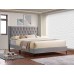 Black/Crème/Grey Velvet Diamond Pattern Button Tufting Bed