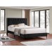 Black/Crème/Grey Velvet Diamond Pattern Button Tufting Bed
