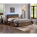 LED Lights Wood Bed