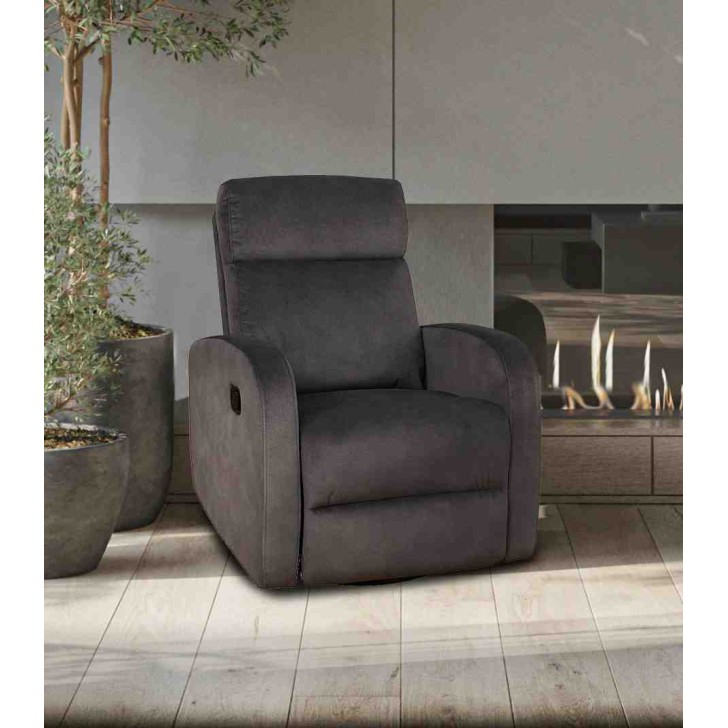 Soft Charcoal Fabric Recliner Chair 