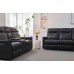 3pc Power Recliner Soft Black Leather Match Sofa Set 
