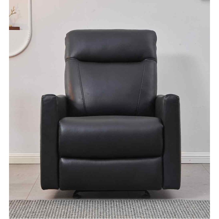 Soft Black Leather Power Recliner Chair 