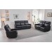 3pc Power Recliner Soft Black Leather Match Sofa Set 