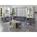 Black/grey/Blue Velvet With Deep Tufting Sofa Set 