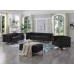 Black/grey/Blue Velvet With Deep Tufting Sofa Set 