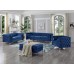 Black/grey/Blue Velvet With Deep Tufting Sofa Set 