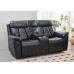 Soft Black Leather Air Dual-Power Recliner Love Seat