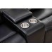 Soft Black Leather Air Dual-Power Recliner Love Seat