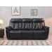 3Pc Soft Black Leather Air Dual-Power Recliner Set