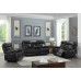 3pc  Black Genuine Leather/Match Power Recliner Set 