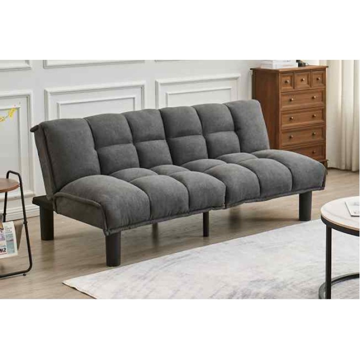 Soft Grey Fabric Split Back and Seat Sofa Bed