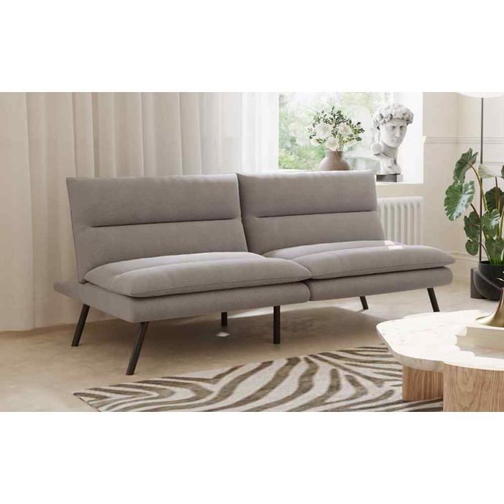 Soft Grey Fabric Split Back and Seat Sofa Bed