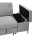 Soft Grey Fabric Sofa Bed Sectional