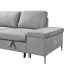 Soft Grey Fabric Sofa Bed Sectional