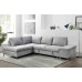 Soft Grey Fabric Sofa Bed Sectional