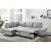 Soft Grey Fabric Sofa Bed Sectional