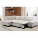 Soft Beige  Boucle Fabric Sofa Bed Sectional
