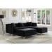Black Velvet Reversible Sofa Sectional