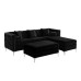 Black Velvet Reversible Sofa Sectional