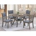 5Pc Dark Grey Dining Table Set