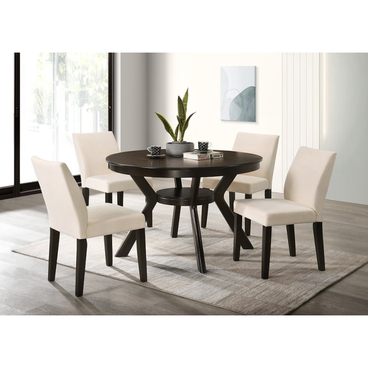 5Pc Espresso Dining Table Set 