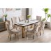 7Pc Ceramic Marble Top Dining Table Set 