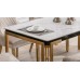 7Pc Ceramic Marble Top Dining Table Set 