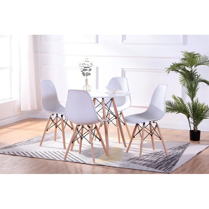 5PC Round Lacquered Dinette Set
