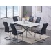 7Pc Tempered White Marble Glass Dining Table Set