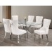 7Pc 10mm Tempered Clear Glass Dining Table Set