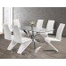 7Pc 10mm Tempered Clear Glass Dining Table Set
