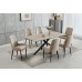 7Pc Beige Wood Top Dining Table Set 