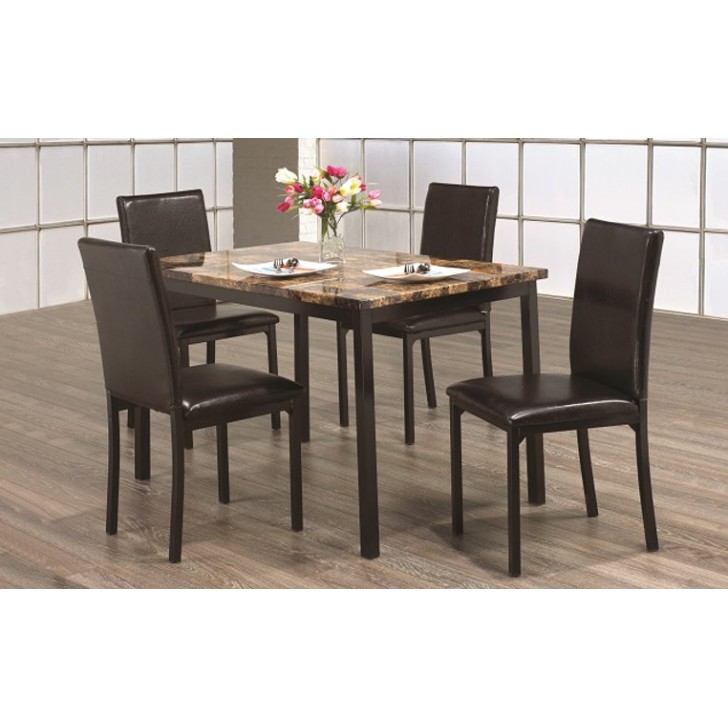 5pc Marble Top Dinette Set