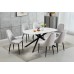 7Pc White Marble Top Dining Table Set