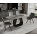 7PC Stone Armani Grey Marble Top Dining Table Set 