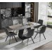7PC Stone Armani Grey Marble Top Dining Table Set 