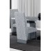 7Pc Grey Marble Top Dining Table Set 