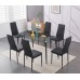7PC 8mm Tempered Clear Glass Dining Table Set