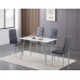 5PC 8mm Tempered White Marble Glass Dining Table Set